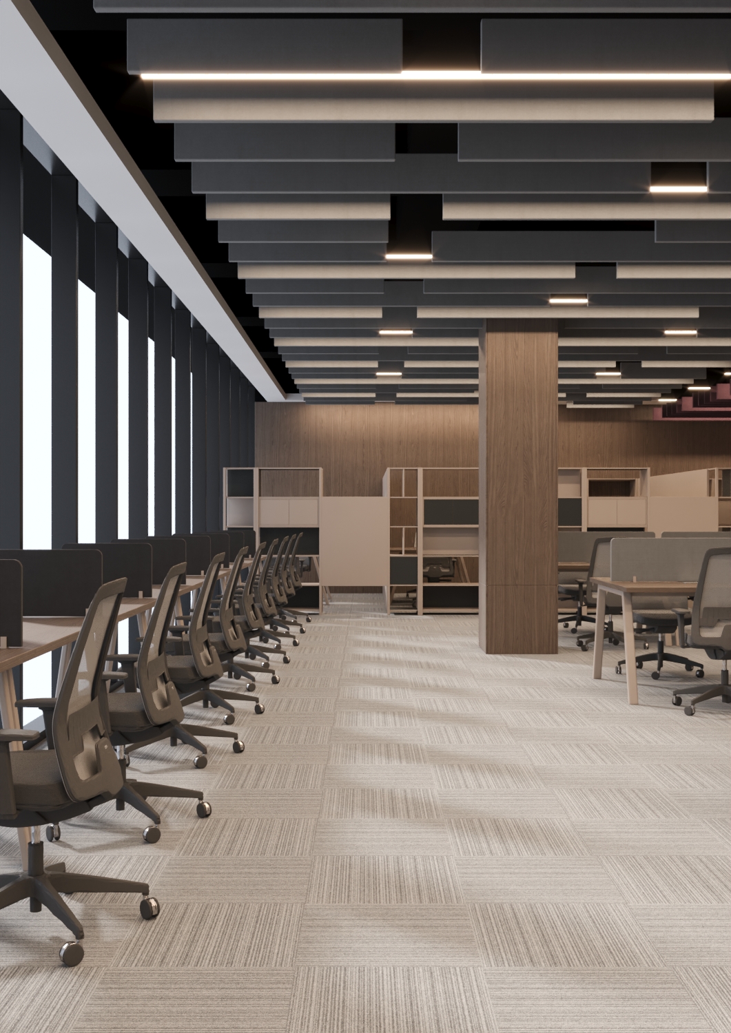 Open working floor